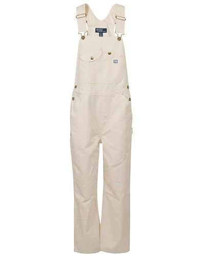 Polo Ralph Lauren Straight Leg Patch Pocket Dungarees - Natural