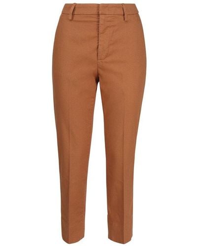 Dondup Mid-rise Cropped Pants - Brown
