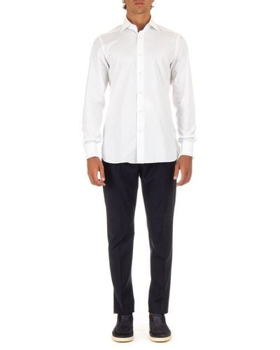 ZEGNA Button-up Curved Hem Shirt - White