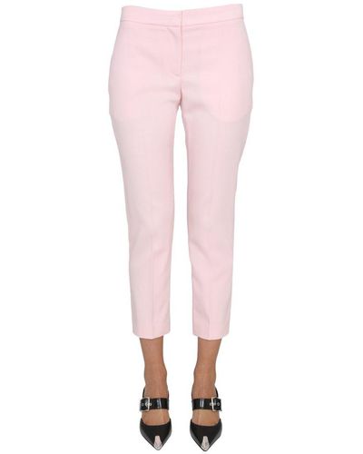 Alexander McQueen Virgin Wool Trousers - Pink