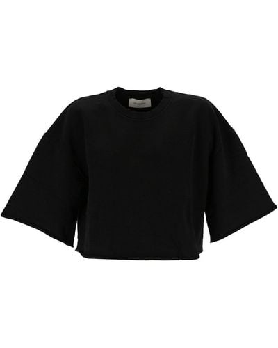 Sportmax Crewneck Cropped Sweatshirt - Black