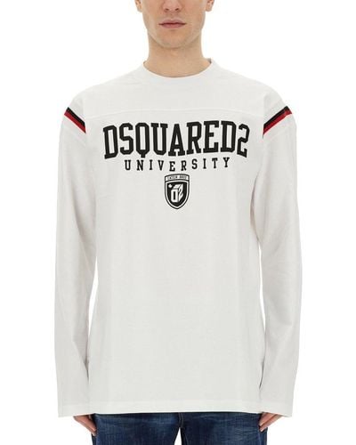 DSquared² Long-sleeved Varsity T-shirt - White