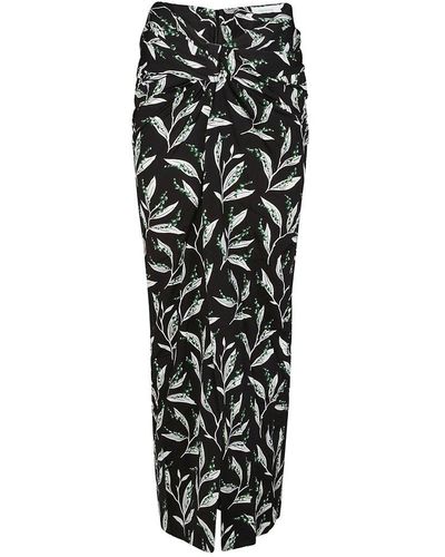 Rabanne All-over Printed Ruched Skirt - Black