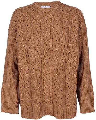 Max Mara Cannes Cable-knit Jumper - Brown