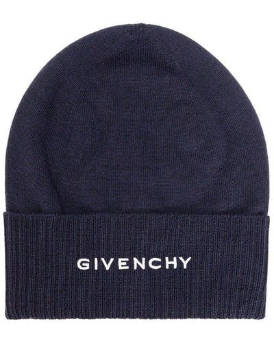 Givenchy Logo Embroidered Beanie - Blue