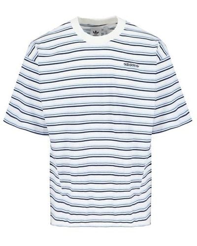 adidas Striped Crewneck T-shirt - Blue