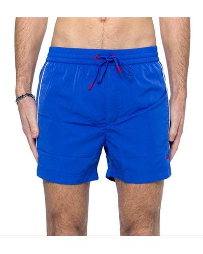 DIESEL Bmbx-ken Logo Plaque Drawstring Swim Shorts - Blue
