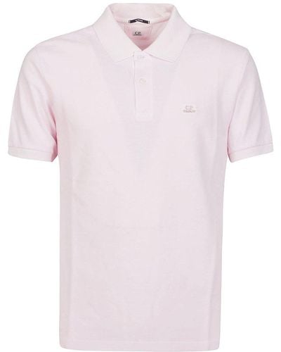 C.P. Company Logo Patch Polo Shirt - Pink