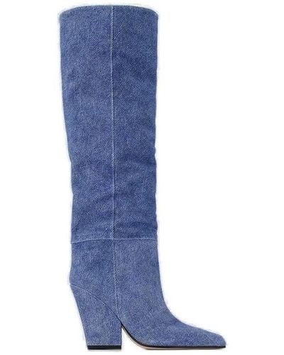 Paris Texas Denim Knee-high Boots - Blue