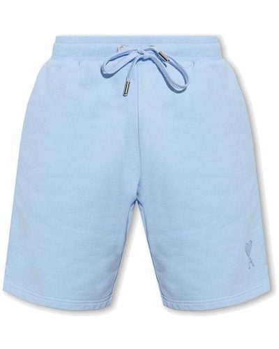 Ami Paris Shorts With Logo - Blue