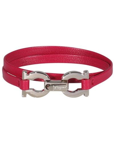 Ferragamo Gancin Logo Detailed Bracelet - Red