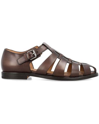 Church's Buckle Detailed Round Toe Sandals - Brown