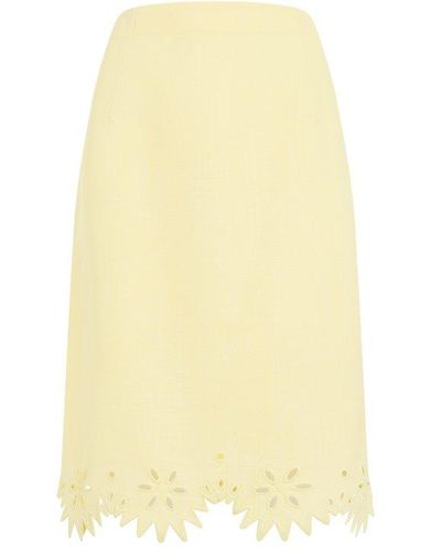 Bottega Veneta English Embroidery Skirt - Yellow