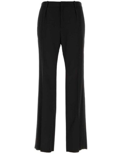 Saint Laurent Straight Leg Tailored Trousers - Black