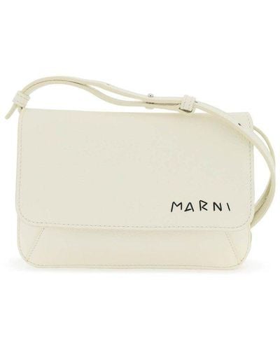 Marni Flap Trunk Shoulder Bag With - Natural
