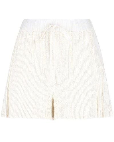 P.A.R.O.S.H. Sequin-embellished Drawstring Shorts - White