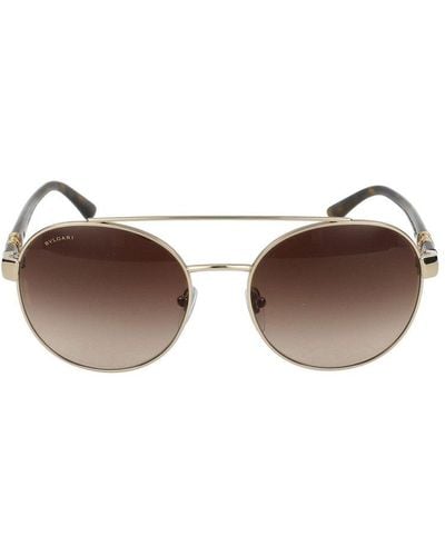 BVLGARI Round Frame Sunglasses - Brown