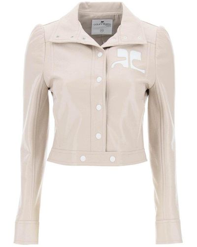 Courreges Re Edition Jacket In Coated Cotton - White
