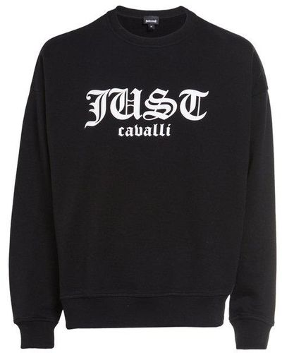 Just Cavalli Logo Print Crewneck Sweater - Black