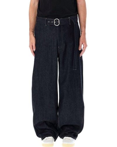 Jil Sander Belted Wide-leg Jeans - Black