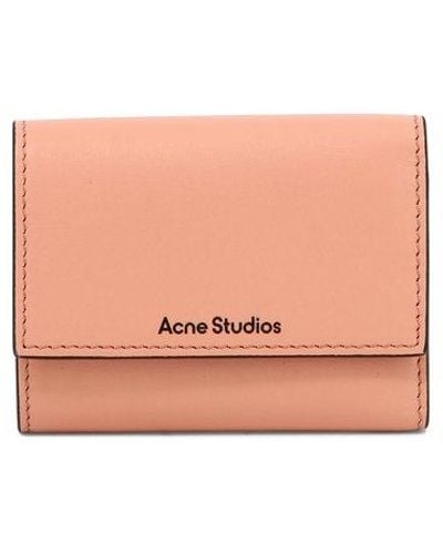 Acne Studios Logo Detailed Trifold Wallet - Pink
