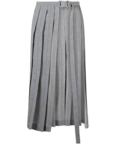 Dior Belted Pleated Skirt - Grey