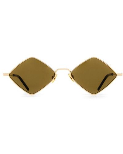 Saint Laurent Sl302 Geometric Frame Sunglasses - Metallic