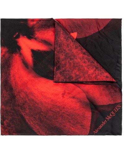 Alexander McQueen Silk Scarf - Red