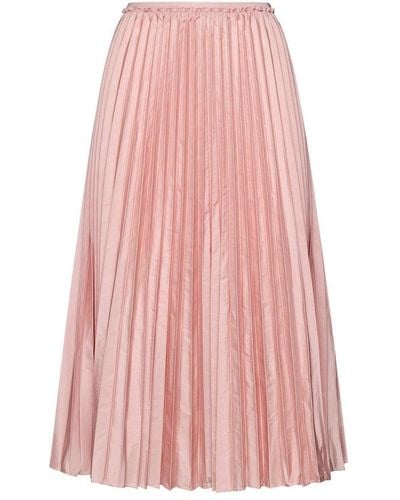 RED Valentino Red Pleated Midi Skirt - Pink