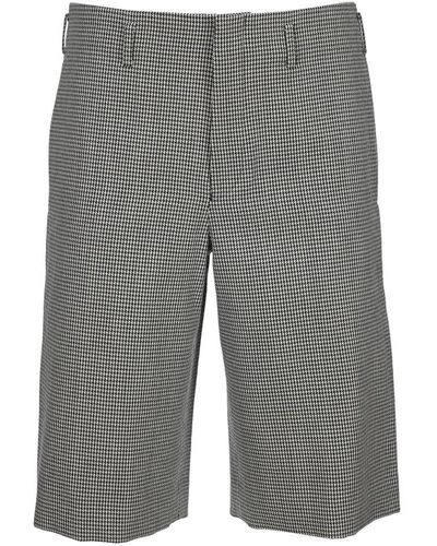 Comme des Garçons Houndstooth-Print Shorts - Grey