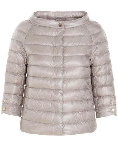 Herno Cropped Sleeve Down Jacket - Gray