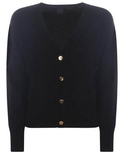 Pinko V-neck Buttoned Knitted Cardigan - Blue