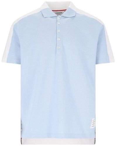 Thom Browne Color Block Polo Shirt - Blue