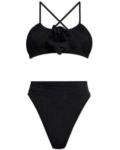 Balmain Ruffle Detailed Two-piece Swimsuit - Black