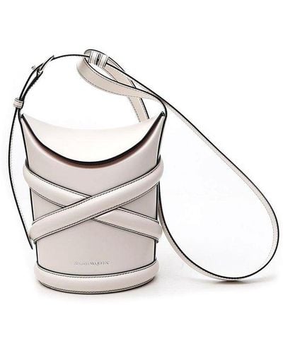 Alexander McQueen Curve Small Bucket Bag - White