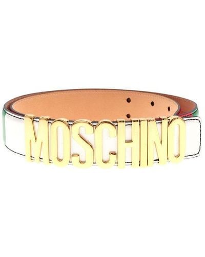 Moschino Logo Lettering Buckle Belt - Multicolour