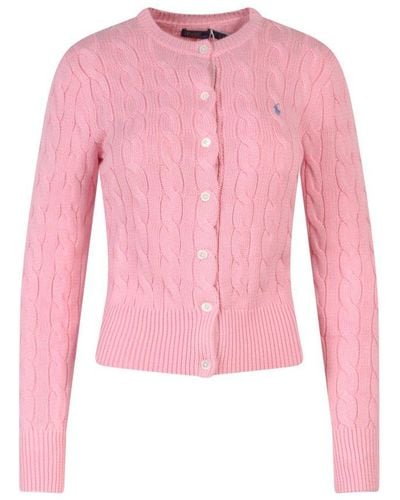 Polo Ralph Lauren Plaited Cotton Cardigan - Pink