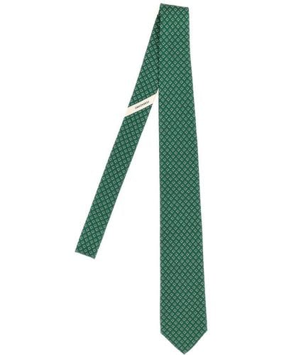 Ferragamo Printed Tie Ties, Papillon - Green