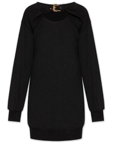 Versace Buckled Long-sleeved Dress - Black
