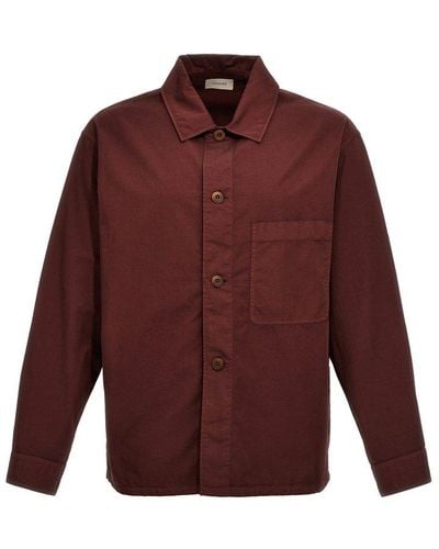 Lemaire Long-sleeved Button-up Shirt - Purple