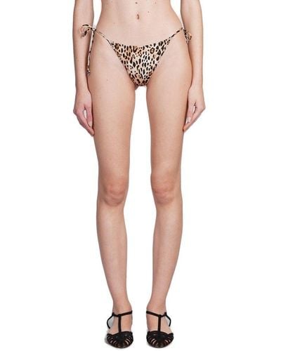 Mc2 Saint Barth Marielle Leopard Printed Bikini Briefs - Natural