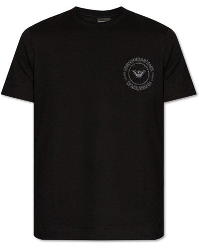 Emporio Armani T-shirt With Logo, - Black