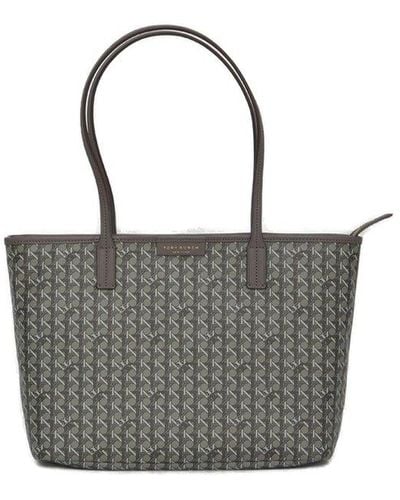 Tory Burch Ever-ready Basketweave Small Tote Bag - Gray