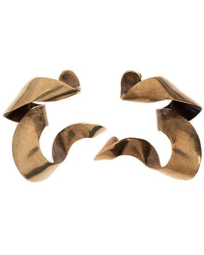 Dries Van Noten Brass Earrings - Metallic