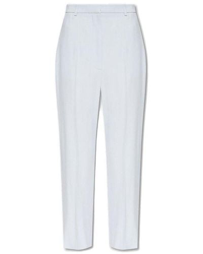 Alexander McQueen Pleat Detailed Tapered Trousers - White