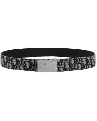 Dior Canvas And Leather Belt - Black