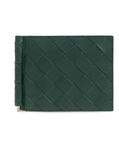 Bottega Veneta Leather Bifold Wallet - Green