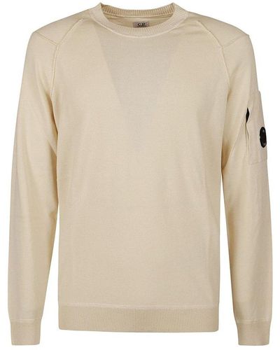 C.P. Company Len-detailed Sleeved Jumper - Natural