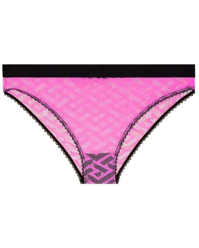 Buy Versace Greca-waist Thong - Pink At 48% Off