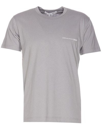 Comme des Garçons Logo Printed Crewneck T-shirt - Grey